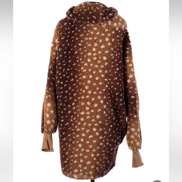 🎯NWOT BumbleBella by Jill Martin Sherpa Jacket Coat Brown Size XS/S - Picture 3 of 15